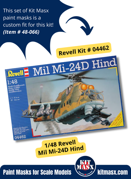 Revell/Monogram Mil Mi-24D Hind 1/48 Canopy & Wheel Paint Masks