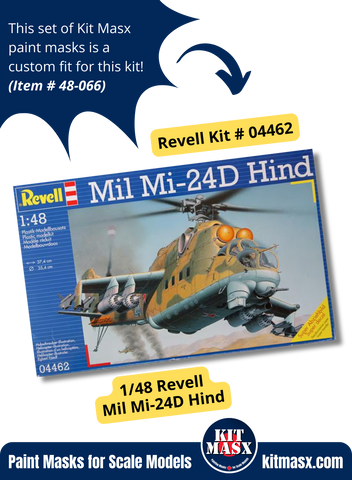 Revell/Monogram Mil Mi-24D Hind 1/48 Canopy & Wheel Paint Masks