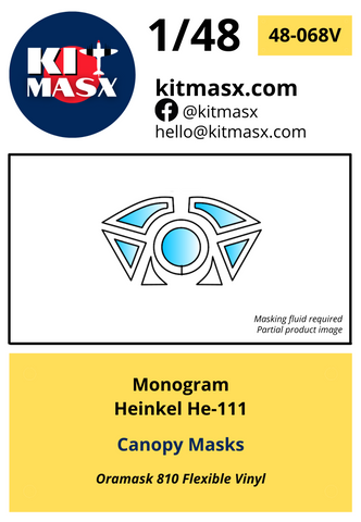 Monogram Heinkel He-111 1/48 Canopy & Wheel Masks
