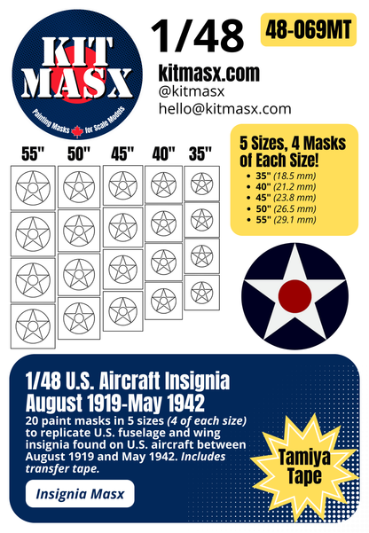 U.S. Aircraft Insignia (August 1919-May 1942) Paint Masks