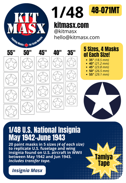 U.S. WWII National Insignia (May 1942-June 1943) Paint Masks