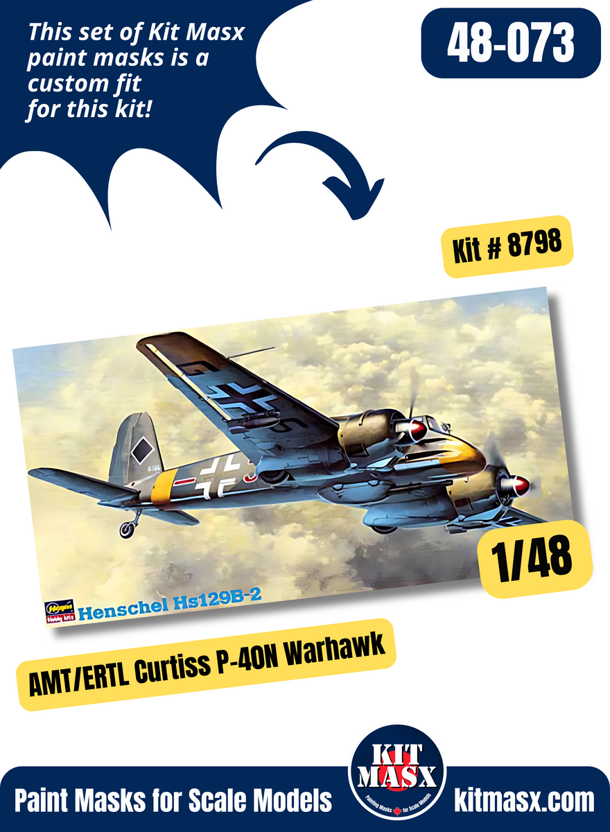 AMT/ERTL Curtiss P-40M/N Warhawk/Kittyhawk Mk.IV 1/48 Canopy Paint Mas ...