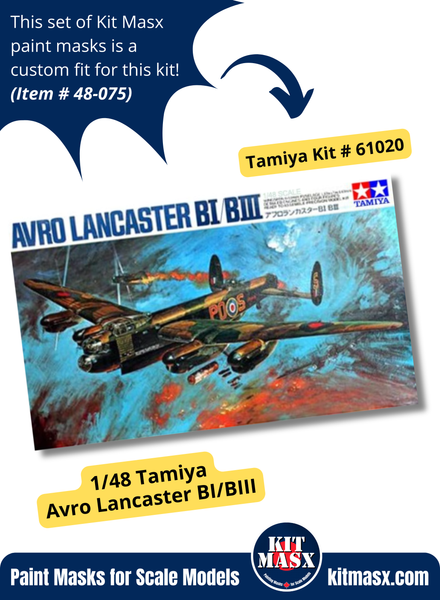 Tamiya Avro Lancaster B Mk.I/Mk.III 1/48 Canopy Paint Masks