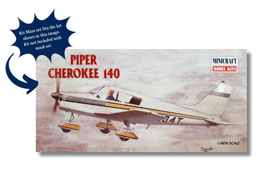 Minicraft Piper 140/PA-28 Cherokee 1/48 Canopy Paint Masks, Kit # 11610