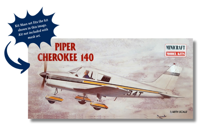 Minicraft Piper 140/PA-28 Cherokee 1/48 Canopy Paint Masks, Kit # 11610