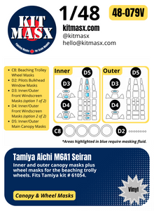 Tamiya Aichi M6A1 Seiran 1/48 Canopy & Wheel Paint Masks