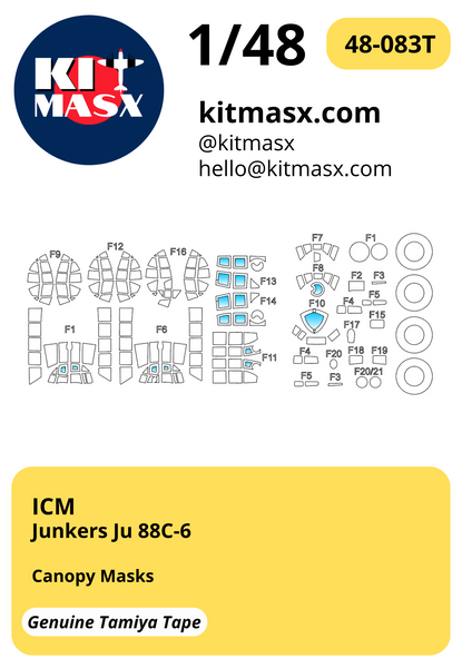 ICM Junkers Ju 88C-6 1/48 Canopy & Wheel Masks