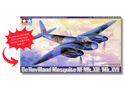 Tamiya de Havilland Mosquito FB Mk.VI/NF Mk.II, NF Mk.XIII/Mk.XVII 1/48 Canopy & Wheel Paint Masks, Kit # 61062