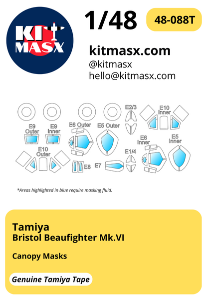 Tamiya Bristol Beaufighter Mk.VI 1/48 Canopy & Wheel Masks