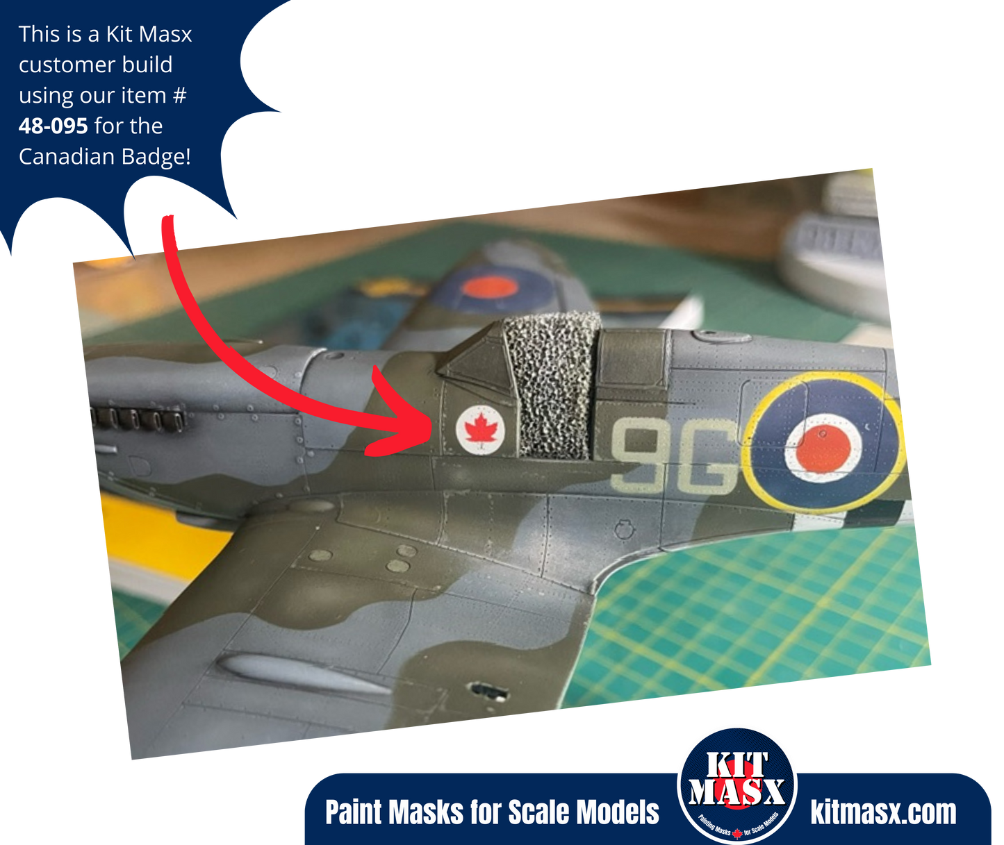 1943 Spitfire T.9-MJ627 Canadian Badge 1/48 National Insignia Paint Masks