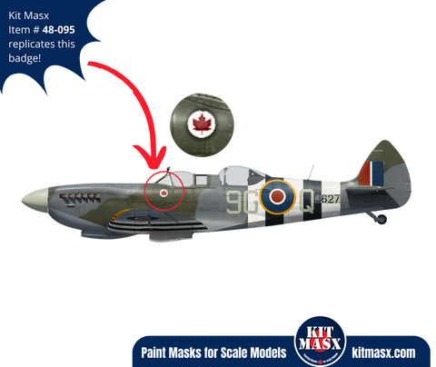 1943 Spitfire T.9-MJ627 Canadian Badge 1/48 National Insignia Masks