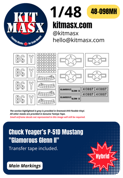 Chuck Yeager’s P-51D Mustang "Glamorous Glenn II" 1/48 Main Markings
