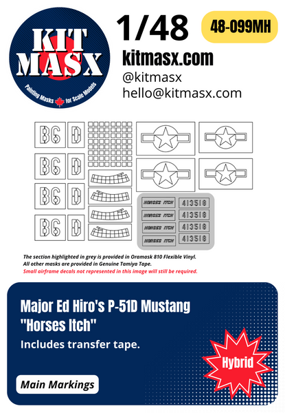 Major Ed Hiro's P-51D Mustang "Horses Itch" 1/48 Main Markings