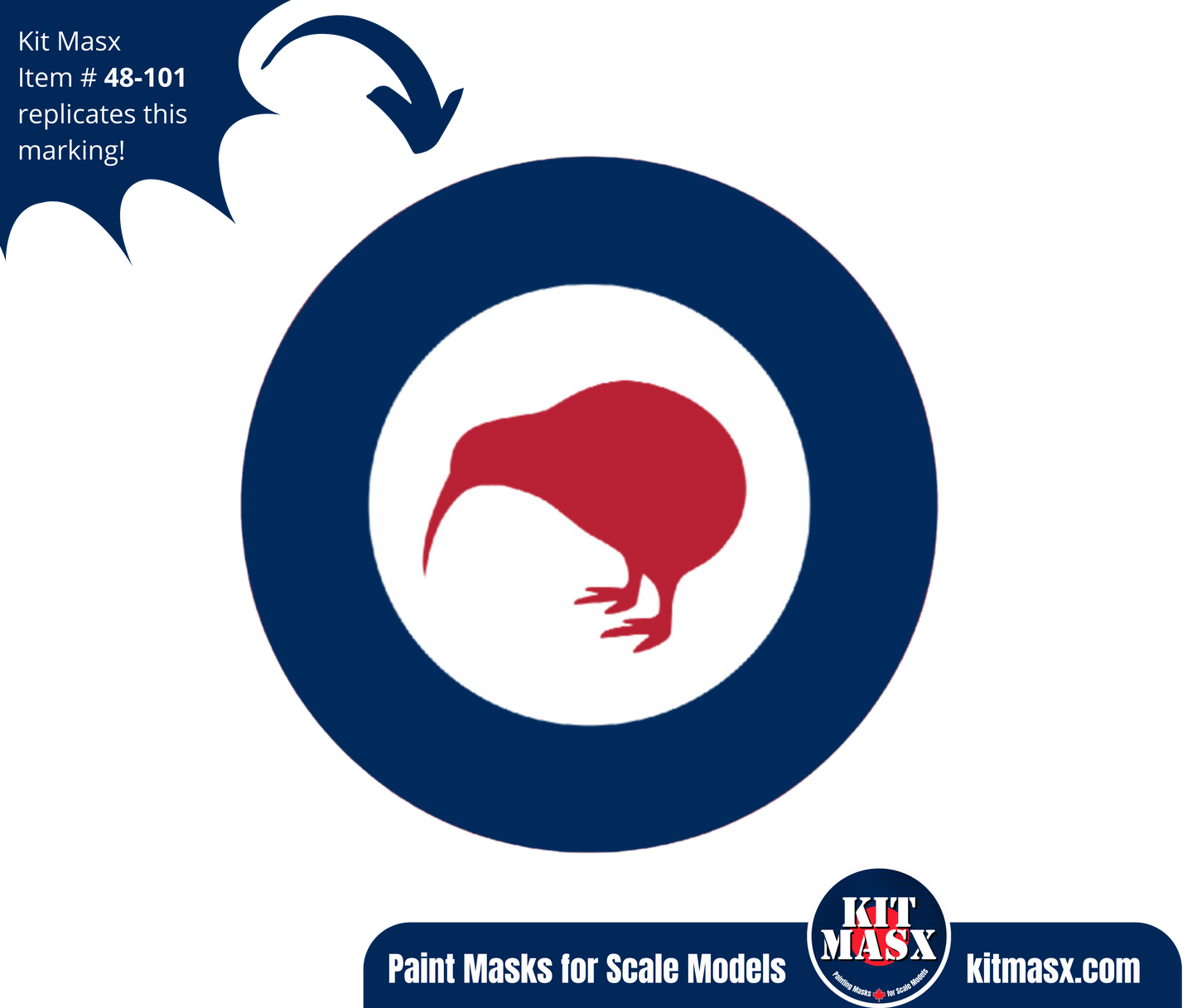 Royal New Zealand Air Force (RNZAF) Roundels 1/32, 1/48, & 1/72 National Insignia Paint Masks