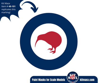 Royal New Zealand Air Force (RNZAF) Roundels 1/32, 1/48, & 1/72 National Insignia Paint Masks
