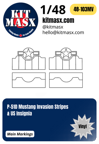 P-51D Mustang Invasion Stripes & US Insignia 1/48 Main Markings