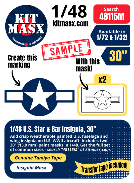Kit Masx Sample: 1/48 U.S. Star & Bar Insignia, 30"