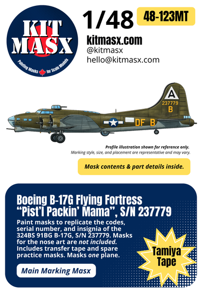 Boeing B-17G Flying Fortress “Pist'l Packin' Mama”, S/N 237779 1/48 Main Marking Paint Masks