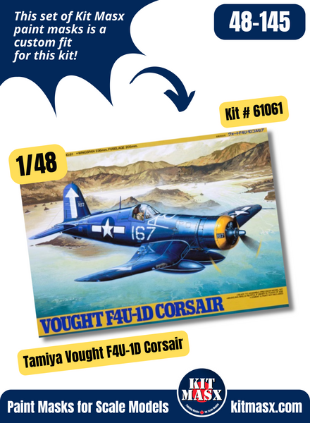 Tamiya Vought F4U-1A/F4U-1D Corsair 1/48 Canopy & Wheel Paint Masks, Kit # 61061