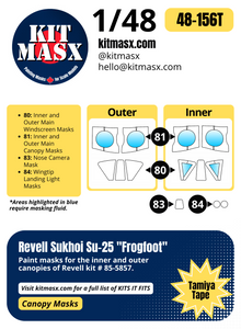 Revell Sukhoi Su-25 "Frogfoot" 1/48 Canopy Paint Masks, Kit # 85-5857