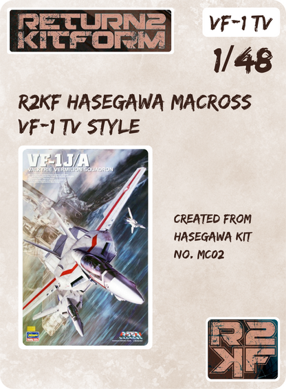R2KF Hasegawa Macross VF-1 "TV Style" Valkyrie 1/48 Canopy Paint Masks, Kit # MC02 (VF-1 TV STYLE)