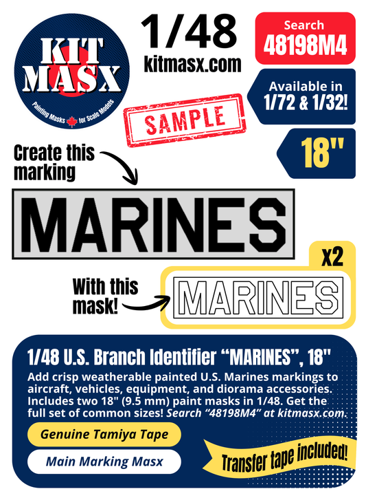 Kit Masx Sample: 1/48 U.S. Branch Identifier "MARINES", 18-inch