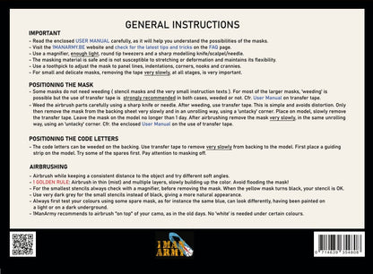 1ManArmy 1/48 WWII RAF 18-inch Code Letters, Generic High-Definition Paint Masks, 48GEN500