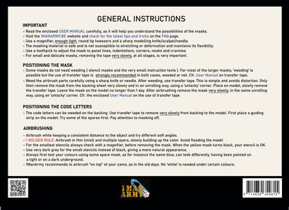 1ManArmy 1/48 WWII RAF 20-inch Code Letters, Generic High-Definition Paint Masks, 48GEN501