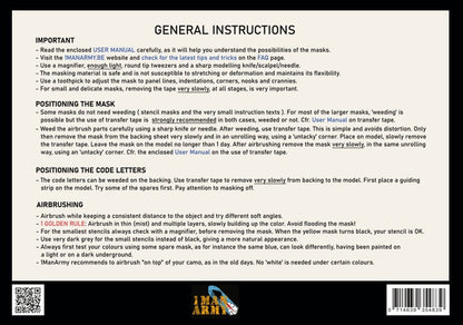 1ManArmy 1/48 WWII RAF 24-inch Code Letters, Generic High-Definition Paint Masks, 48GEN503