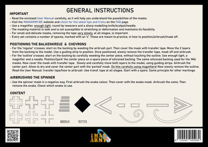 1ManArmy 1/48 Balkenkreuz Tail Markings & Chevron Spinner for Focke-Wulf 190 A-Series, Generic High-Definition Paint Masks, 48GEN523