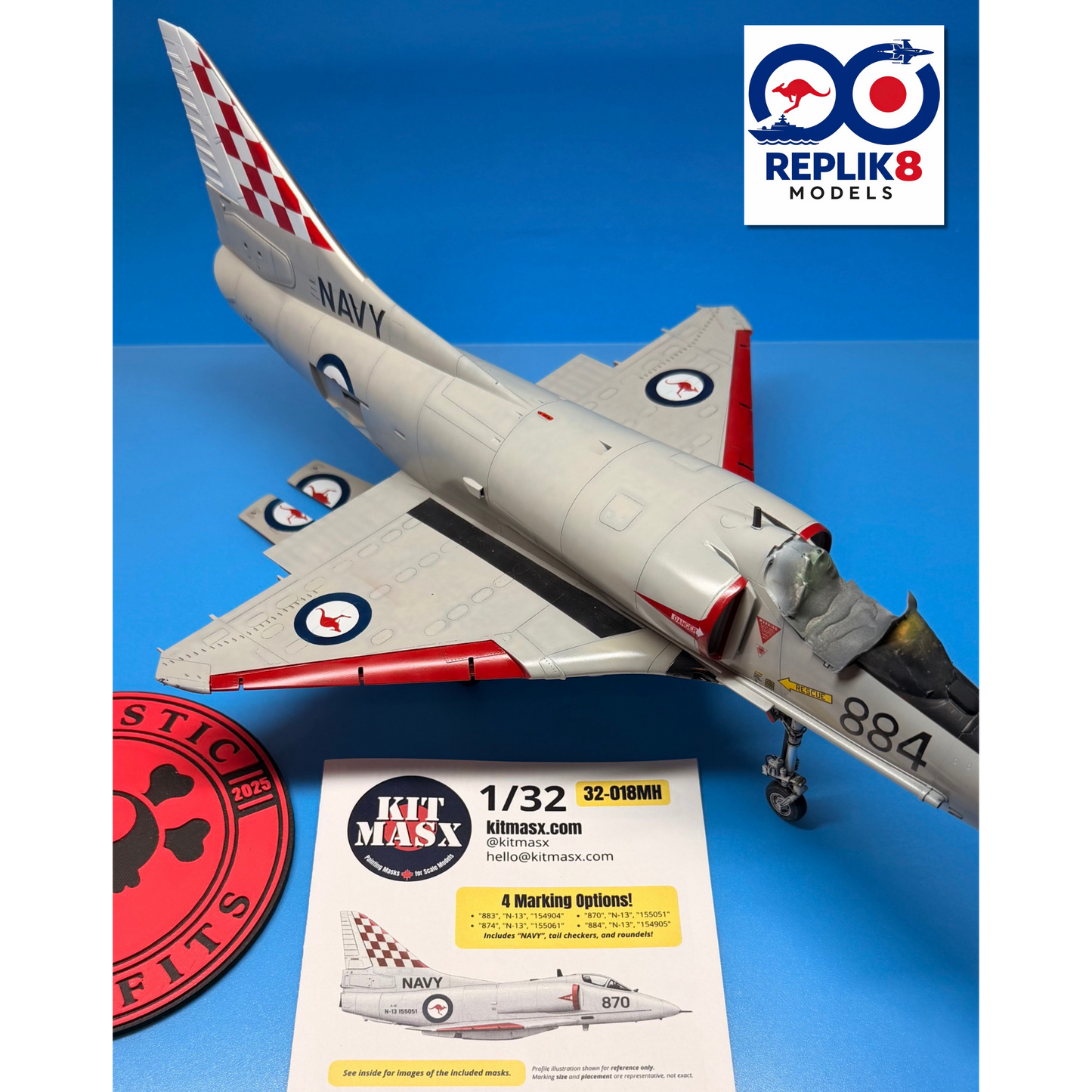 Royal Australian Navy (RAN) A-4G Skyhawk (805 SQN) 1/32 Main Marking Paint Masks