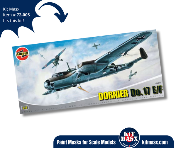 Airfix Dornier Do.17 E 1/72 Canopy & Wheel Paint Masks, Kit # A04014