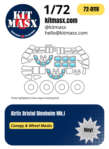 Airfix Bristol Blenheim Mk.I 1/72 Canopy & Wheel Masks