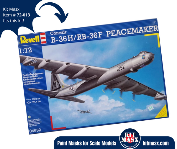 Monogram/Revell B-36 Peacemaker 1/72 Canopy & Wheel Masks