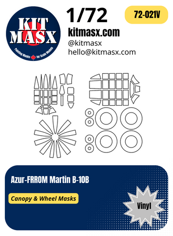 Azur-FRROM Martin B-10B 1/72 Canopy & Wheel Masks