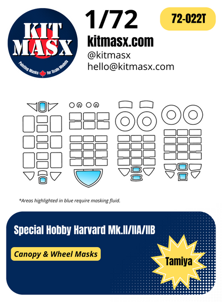 Special Hobby Harvard Mk.II/IIA/IIB 1/72 Canopy & Wheel Masks