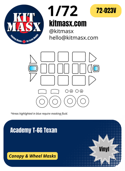 Academy T-6G Texan 1/72 Canopy & Wheel Masks