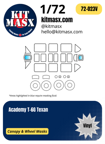 Academy T-6G Texan 1/72 Canopy & Wheel Masks