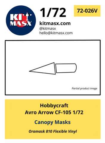 Hobbycraft Avro Arrow CF-105 1/72  Canopy & Wheel Masks