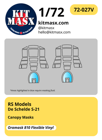 RS Models De Schelde S-21 1/72 Canopy Masks