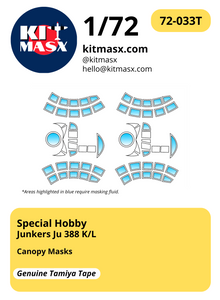 Special Hobby Junkers Ju 388 K/L 1/72 Canopy Paint Masks, Kit # SH72021