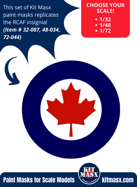 RCAF Roundels (1965-Present) 1/32, 1/48, 1/72 National Insignia Paint Masks