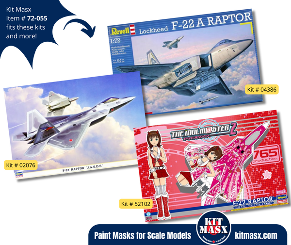 Revell/Hasegawa Lockheed Martin F-22/A Raptor 1/72 Canopy Masks