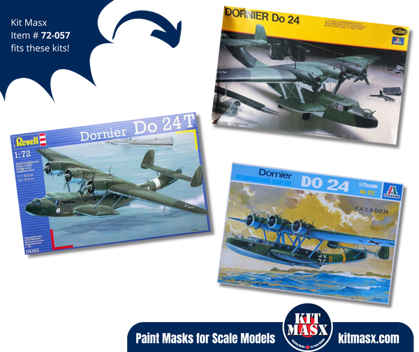 Italeri/Revell/Testors Dornier Do 24T/T-2 1/72 Canopy Paint Masks