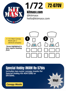 Special Hobby IMAM Ro 57bis 1/72 Canopy Paint Masks