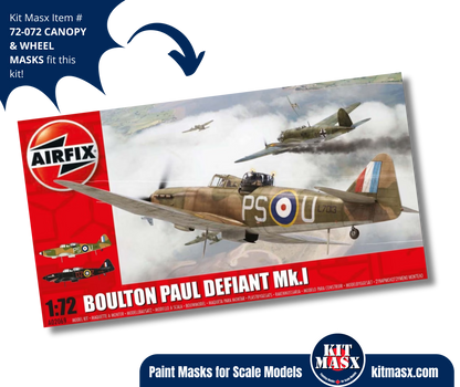 Airfix Boulton Paul Defiant Mk.I 1/72 Canopy, Camouflage, & Main Marking Paint Masks, Kit # A50170