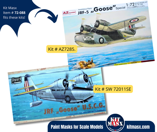 Sword/AZmodel Grumman G-21 JRF/JRF-5 "Goose" 1/72 Canopy & Wheel Masks