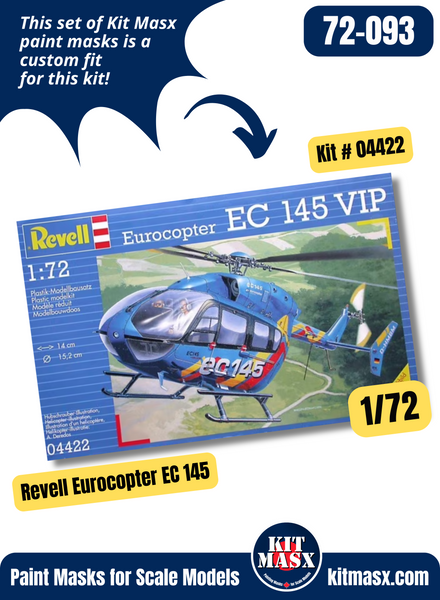 Revell Eurocopter EC145 1/72 Canopy Paint Masks, Kit # 04422