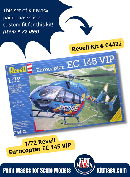 Revell Eurocopter EC145 1/72 Canopy Paint Masks, Kit # 04422