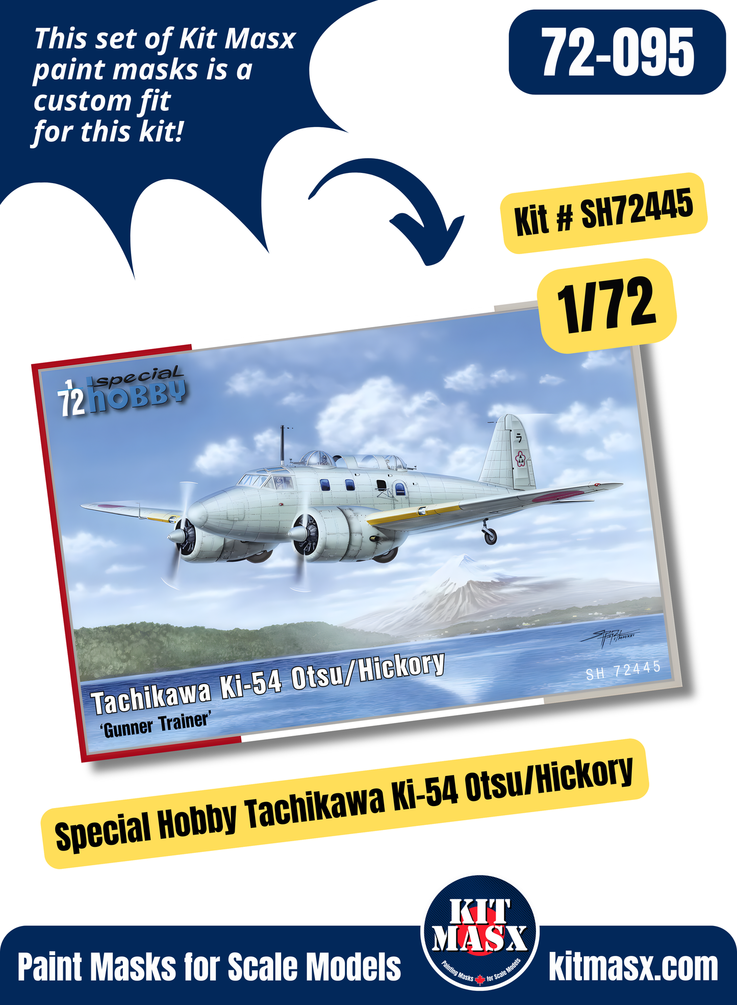Special Hobby Tachikawa Ki-54 Otsu (Hickory) 1/72 Canopy & Wheel Paint Masks, Kit # SH72445